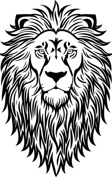 Belo Poderoso Leão Emblema Arte Vetor Ilustração Vetorial —  Vetores de Stock