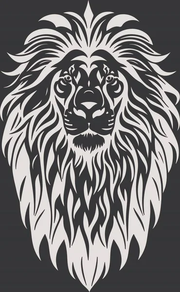 Grande Poderoso Leão Emblema Arte Vetor Ilustração Vetorial —  Vetores de Stock