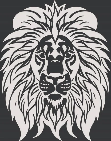 Lindo Poderoso Leão Emblema Arte Vetor Ilustração Vetorial —  Vetores de Stock