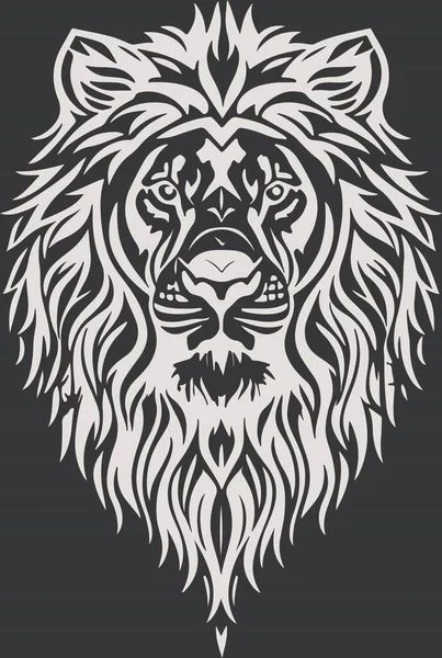 Super Poderoso Leão Emblema Arte Vetor Ilustração Vetorial —  Vetores de Stock