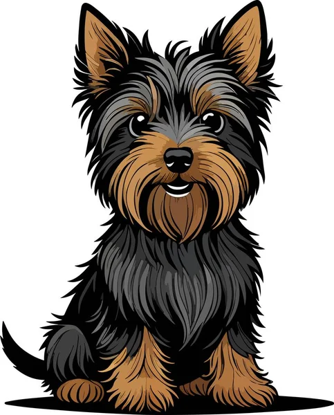 Fantástico Adorável Filhote Cachorro Vector Art Terrier Ilustração Vetorial — Vetor de Stock