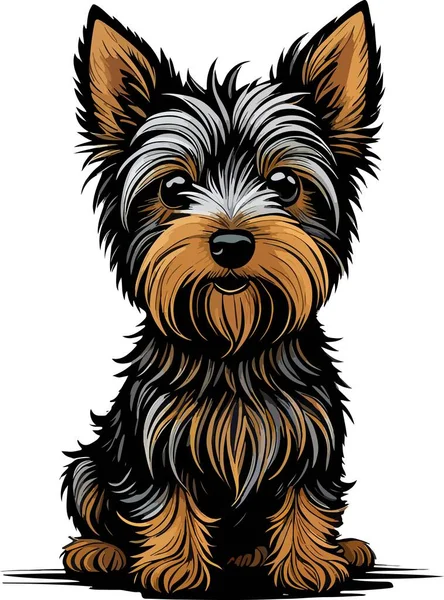Beau Beau Chiot Vecteur Art Terrier Illustration Vectorielle — Image vectorielle