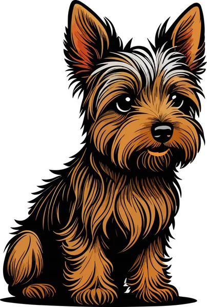 Chiot Terrier Art Vectoriel Génial Charmant Illustration Vectorielle — Image vectorielle