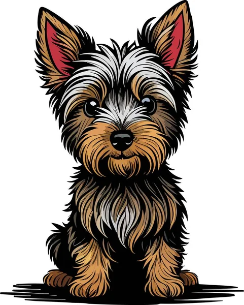 Grand Charmant Chiot Vecteur Art Terrier Illustration Vectorielle — Image vectorielle