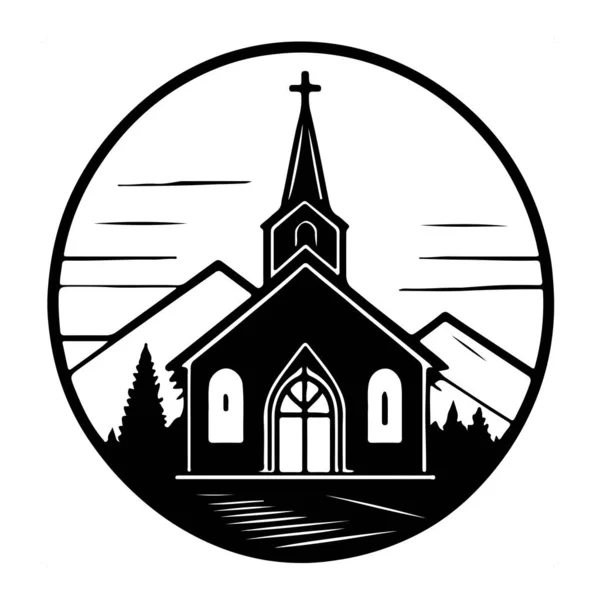 Όμορφη Και Όμορφη Χριστιανική Εκκλησία Διανυσματική Τέχνη Εικονογράφηση Διανύσματος — Διανυσματικό Αρχείο