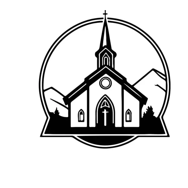 Μεγάλη Και Υπέροχη Χριστιανική Εκκλησία Διανυσματική Τέχνη Εικονογράφηση Διανύσματος — Διανυσματικό Αρχείο