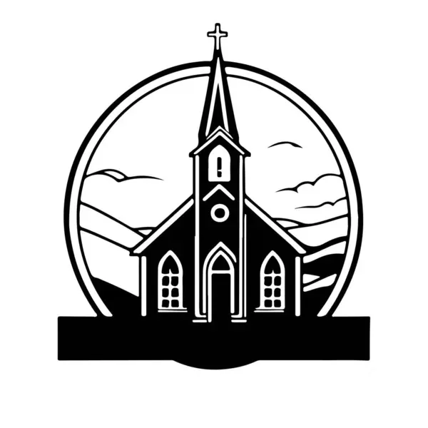 Σούπερ Και Υπέροχη Χριστιανική Εκκλησία Διανυσματική Τέχνη Εικονογράφηση Διανύσματος — Διανυσματικό Αρχείο