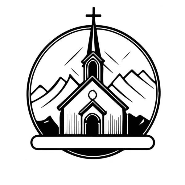 Art Vectoriel Église Chrétienne Couper Souffle Charmant Illustration Vectorielle — Image vectorielle