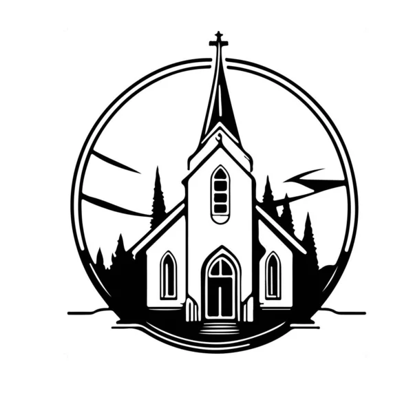 Εξαιρετική Και Υπέροχη Χριστιανική Εκκλησία Διανυσματική Τέχνη Εικονογράφηση Διανύσματος — Διανυσματικό Αρχείο