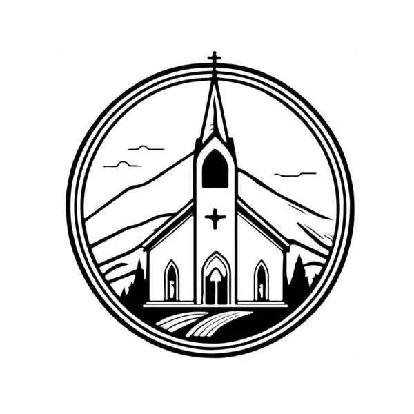 Φανταστική Και Υπέροχη Χριστιανική Εκκλησία Διανυσματική Τέχνη Εικονογράφηση Διανύσματος — Διανυσματικό Αρχείο