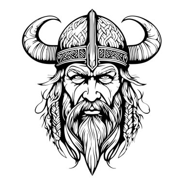Harika vektör sanatı Viking amblemi. Vektör illüstrasyonu
