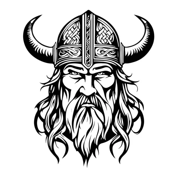 Increíble Hermoso Emblema Vikingo Vector Logo Arte Ilustración Vectorial — Archivo Imágenes Vectoriales