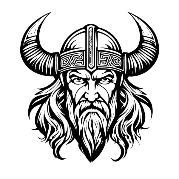 Belle Belle Logo Vectoriel Emblème Viking Art Illustration Vectorielle — Image vectorielle