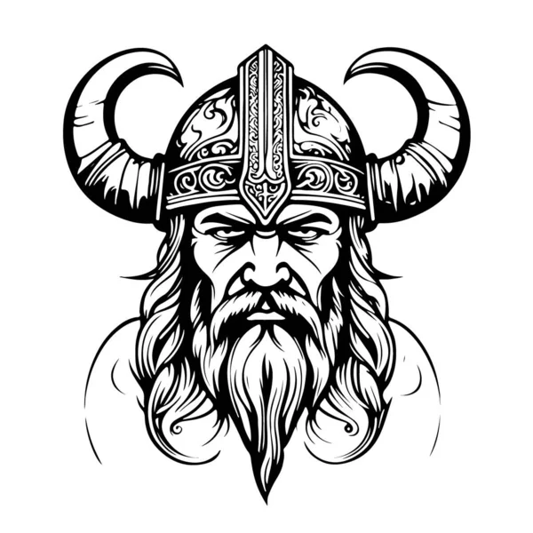Fantastisk Härlig Vikingamärke Vektor Logotyp Konst Vektorillustration — Stock vektor