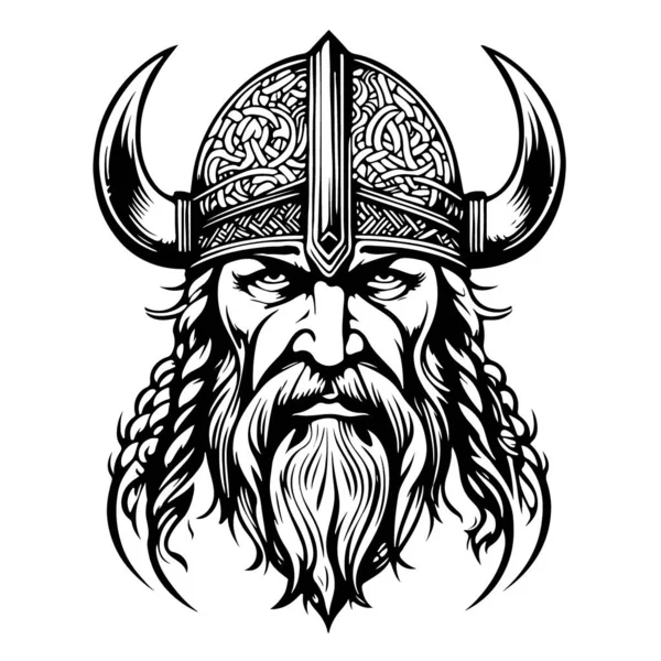 Σούπερ Υπέροχο Viking Έμβλημα Διάνυσμα Λογότυπο Τέχνης Εικονογράφηση Διανύσματος — Διανυσματικό Αρχείο