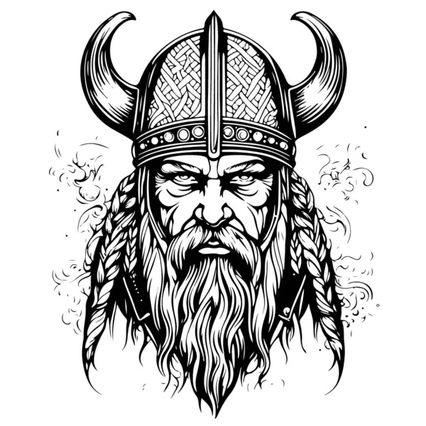 Niesamowite Piękne Viking Emblemat Wektor Sztuki Logo Ilustracja Wektora — Wektor stockowy