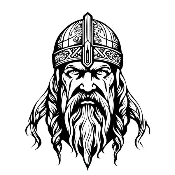 Fantastische Mooie Vector Art Viking Embleem Symbool Vectorillustratie — Stockvector