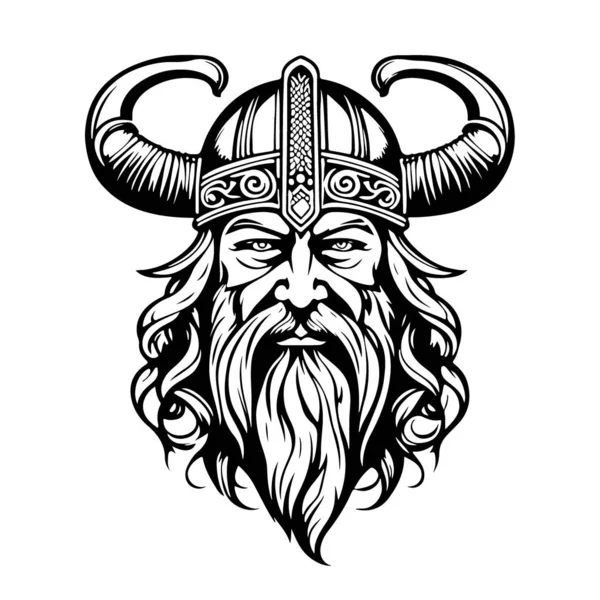 Cudowny Piękny Symbol Godła Wikinga Ilustracja Wektora — Wektor stockowy