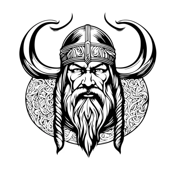 Hermoso Hermoso Vector Arte Vikingo Emblema Símbolo Ilustración Vectorial — Vector de stock