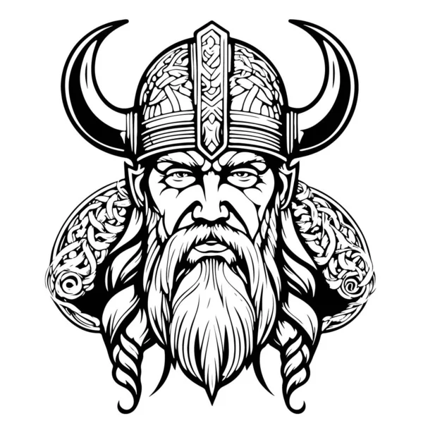 Utrolig Vakker Vektor Kunst Viking Emblem Symbol Vektorillustrasjon – stockvektor