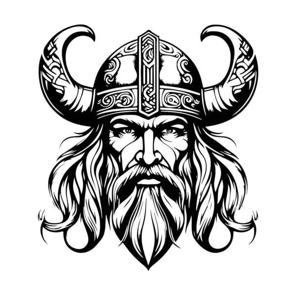 Extraordinaire Belle Viking Emblème Vectoriel Logo Art Illustration Vectorielle — Image vectorielle