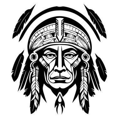 Güzel ve sevimli yerli vektör sanatı. Vektör illüstrasyonu