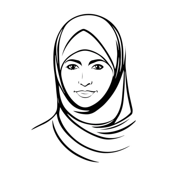 信じられないほど美しいベクター アート イスラム教徒の女性のロゴ ベクトルイラスト — ストックベクタ