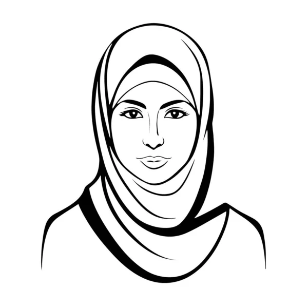 Fantastique Beau Vecteur Art Musulman Femme Logo Illustration Vectorielle — Image vectorielle