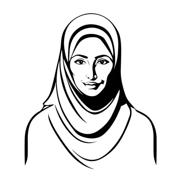 Atemberaubende Schöne Vektorkunst Muslimische Frau Logo Vektorillustration — Stockvektor