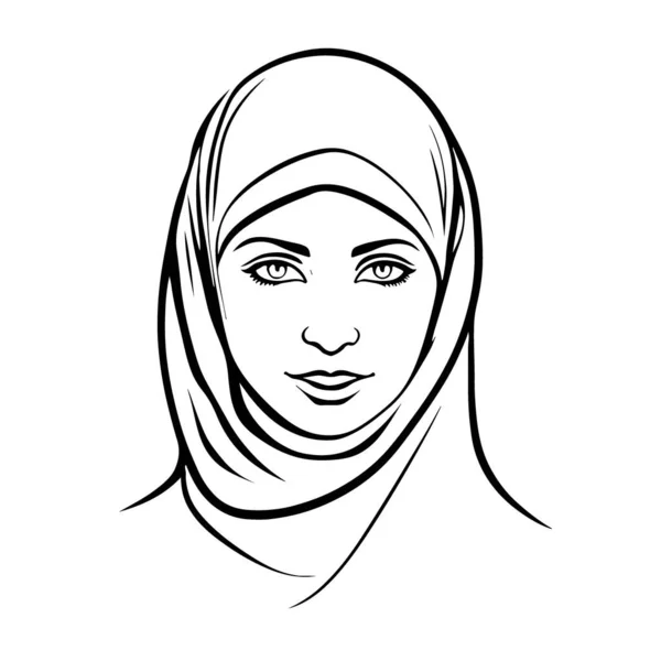 Awesome Lovely Muslim Woman Vector Art Vector Illustration — Stock Vector