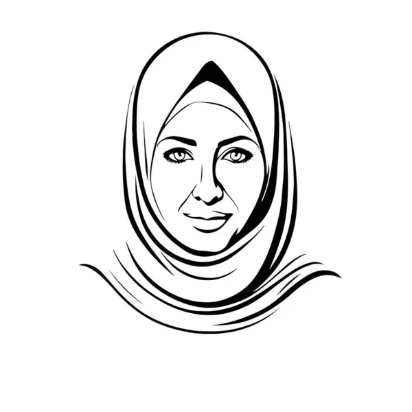 Hermosa Encantadora Mujer Musulmana Arte Vectorial Ilustración Vectorial — Archivo Imágenes Vectoriales