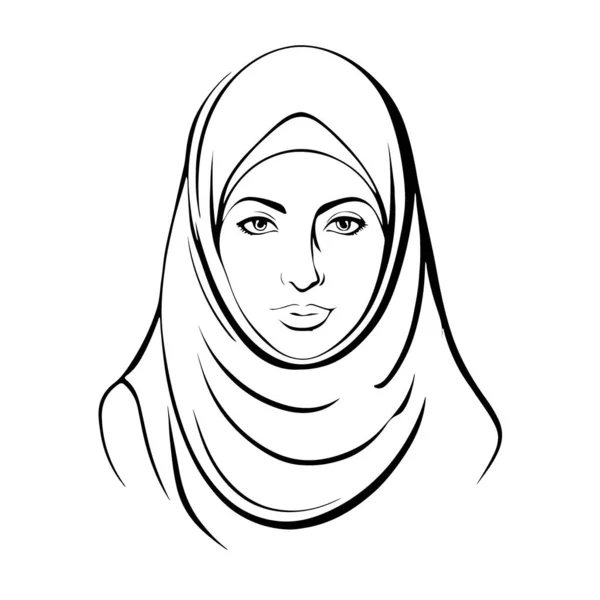 Awesome Lovely Vector Art Muslim Woman Logo Vector Illustration — Stock Vector