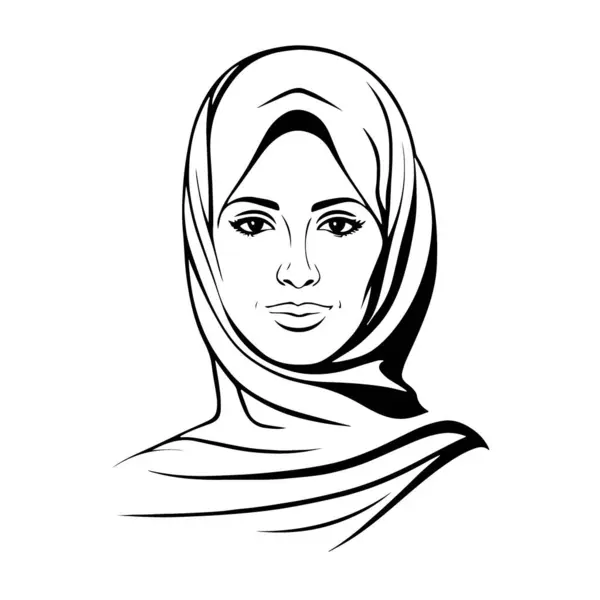 Nanılmaz Güzel Vektör Sanat Müslüman Kadın Logosu Vektör Illüstrasyonu — Stok Vektör