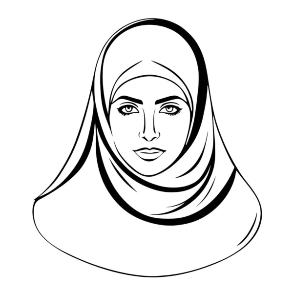 Extraordinario Precioso Vector Arte Musulmán Logotipo Mujer Ilustración Vectorial — Vector de stock