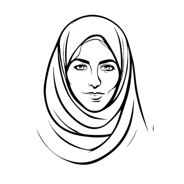 Excellent Lovely Muslim Woman Vector Art Vector Illustration — Stock Vector