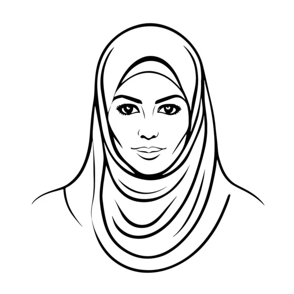 Nanılmaz Sevimli Müslüman Kadın Vektör Sanatı Vektör Illüstrasyonu — Stok Vektör