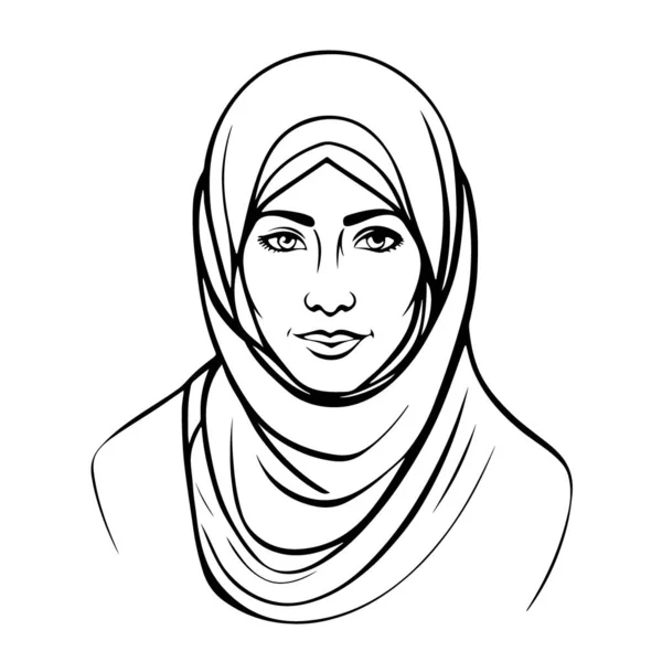 Wunderschöne Vektorkunst Muslimische Frau Logo Vektorillustration — Stockvektor