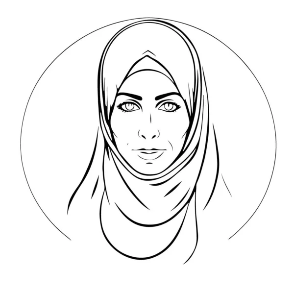 Hermoso Hermoso Vector Arte Musulmán Logotipo Mujer Ilustración Vectorial — Archivo Imágenes Vectoriales