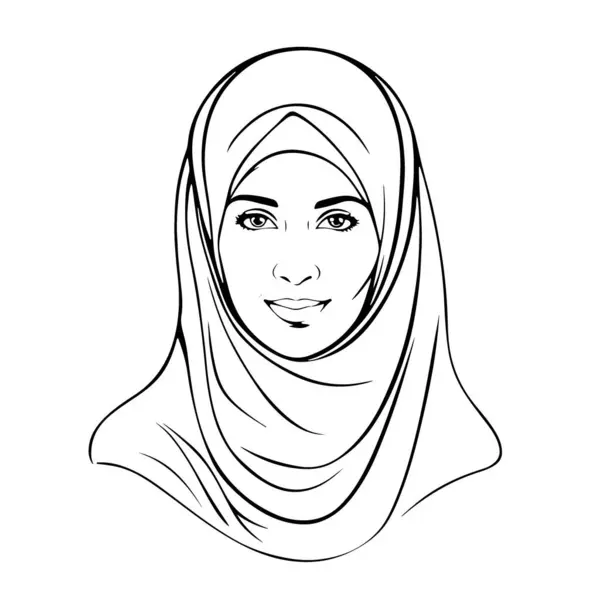 迷人可爱的穆斯林妇女矢量艺术 矢量说明 — 图库矢量图片