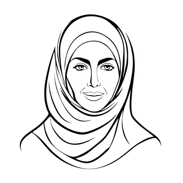 Buitengewone Mooie Moslim Vrouw Vector Kunst Vectorillustratie — Stockvector