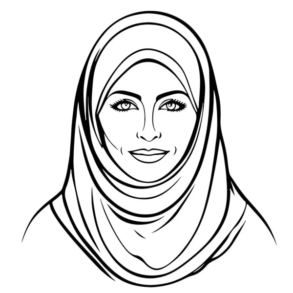 Dech Beroucí Krásná Muslimka Vektorové Umění Vektorová Ilustrace — Stockový vektor