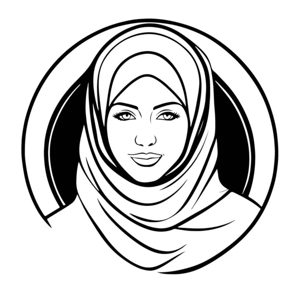 信じられないほど美しいムスリム女性ベクターアート ベクトルイラスト — ストックベクタ