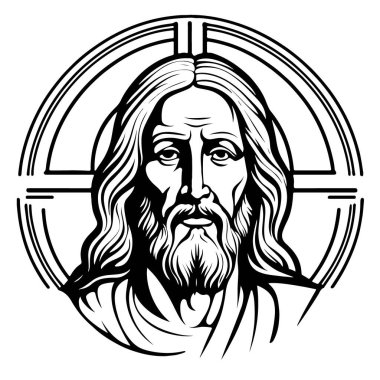 İnanılmaz ve sevimli İsa vektör sanatı. Vektör illüstrasyonu