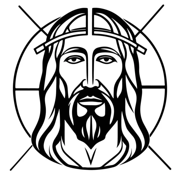 Hermoso Arte Hermoso Emblema Jesucristo Vector Ilustración Vectorial — Archivo Imágenes Vectoriales