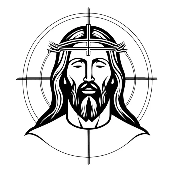 Adembenemende Mooie Jezus Christus Vector Kunst Vectorillustratie — Stockvector