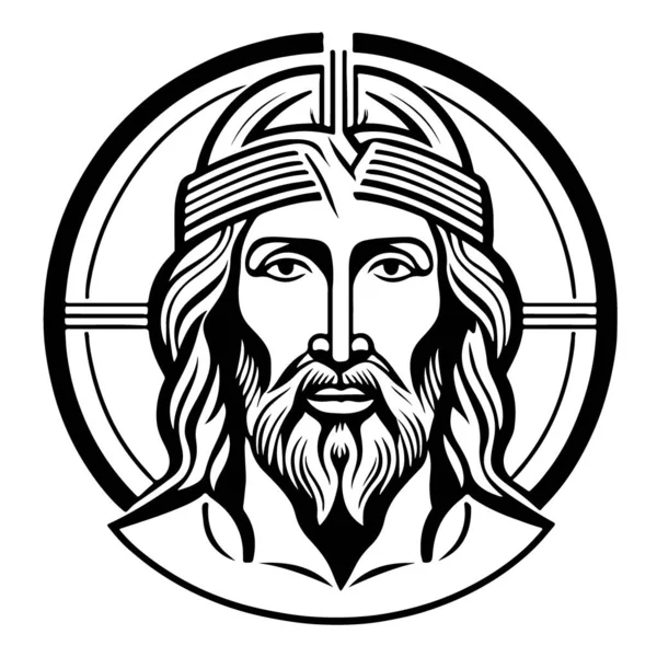 Extraordinario Adorable Jesucristo Emblema Arte Vectorial Ilustración Vectorial — Archivo Imágenes Vectoriales