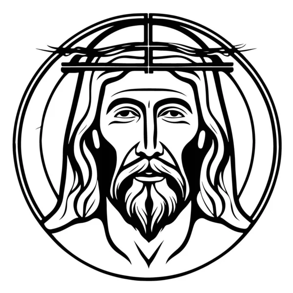 Super Lovely Vector Art Jesus Christ Emblem Vector Illustration — Stock Vector