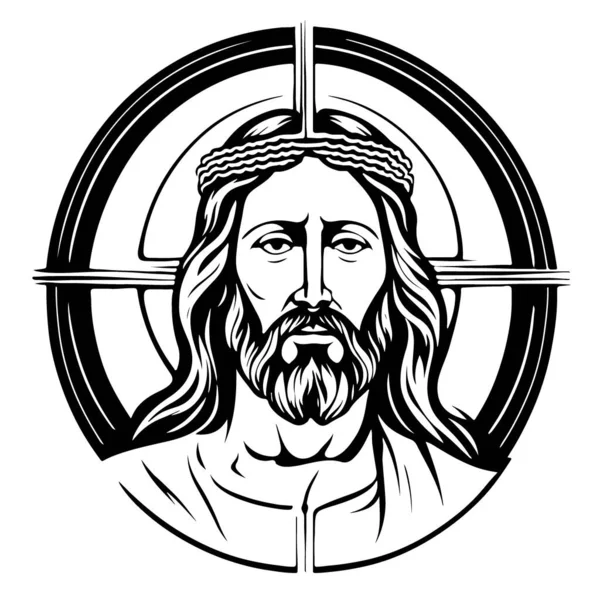Grote Lieftallige Vector Jezus Christus Embleem Vectorillustratie — Stockvector