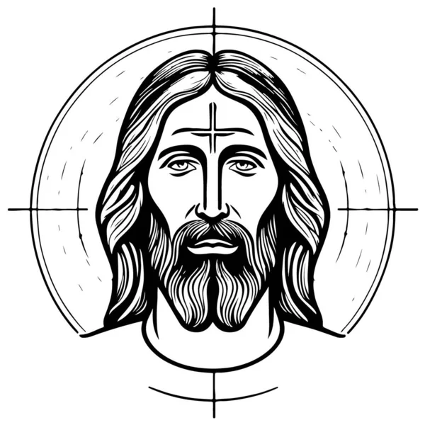Velký Krásný Ježíš Kristus Vektorové Umění Vektorová Ilustrace — Stockový vektor