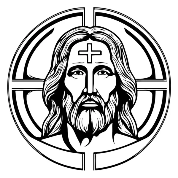 Bonito Arte Vectorial Emblema Jesucristo Ilustración Vectorial — Archivo Imágenes Vectoriales
